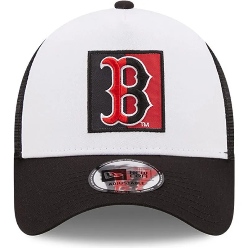 lippikset-kaareva-rekka-musta-snapback-a-frame-team-patch-boston-red-sox-mlb-new-era