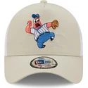 lippikset-kaareva-rekka-beige-snapback-a-frame-sporty-spongebob-ja-patrik-tahti-new-era