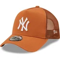 lippikset-kaareva-rekka-ruskea-snapback-a-frame-tonal-mesh-new-york-yankees-mlb-new-era