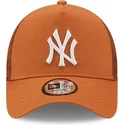 lippikset-kaareva-rekka-ruskea-snapback-a-frame-tonal-mesh-new-york-yankees-mlb-new-era