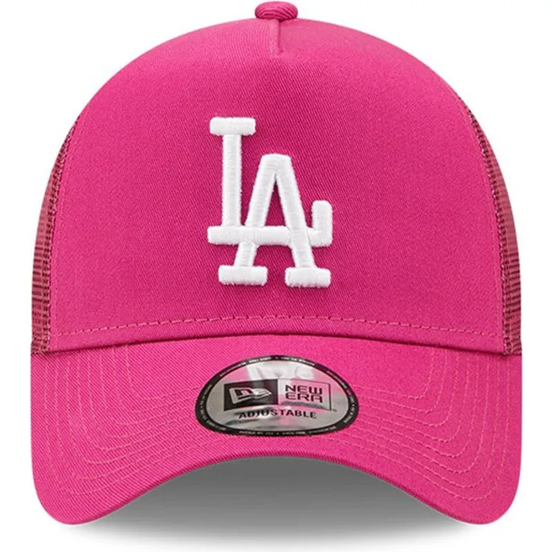 lippikset-kaareva-rekka-vaaleanpunainen-snapback-a-frame-tonal-mesh-los-angeles-dodgers-mlb-new-era