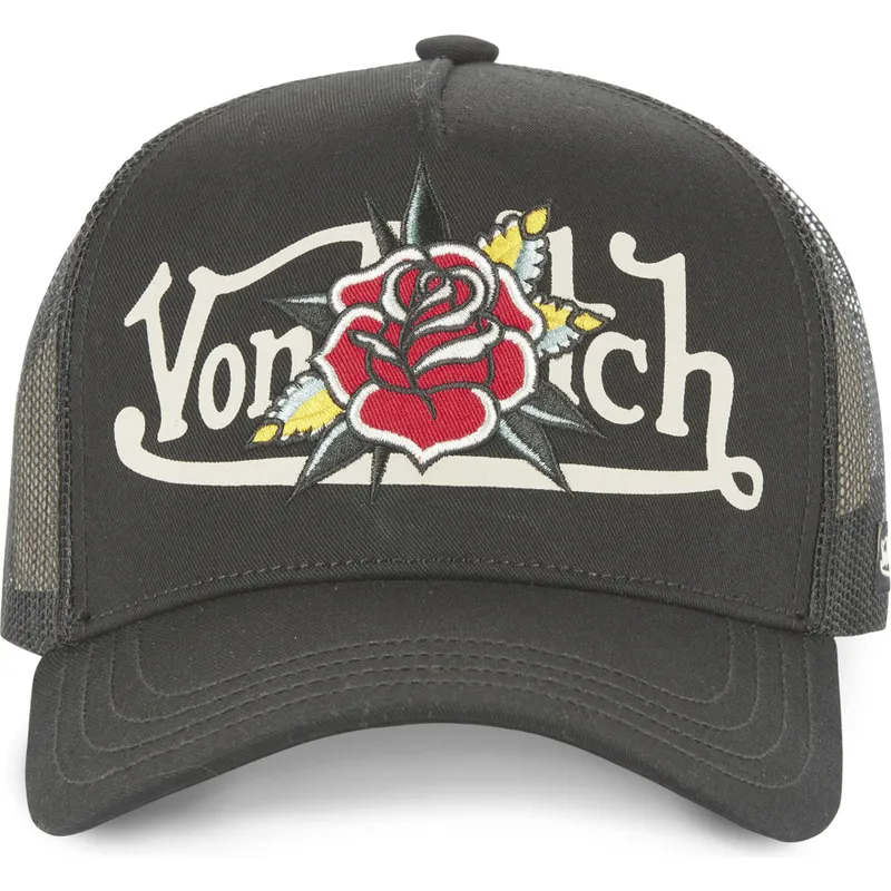 lippikset-kaareva-rekka-musta-snapback-flor-nr-von-dutch