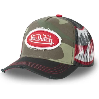 Lippikset kaareva rekka maastokuvio snapback Von Dutch