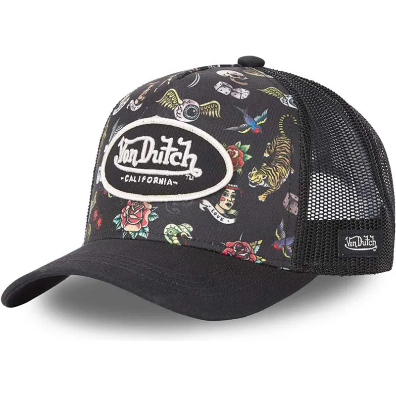 lippikset-kaareva-rekka-musta-snapback-tattoo-tat-nr-von-dutch