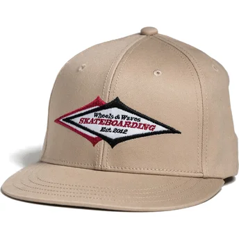 Lippikset litteä beige snapback Skateboarding WW24 Wheels And Waves