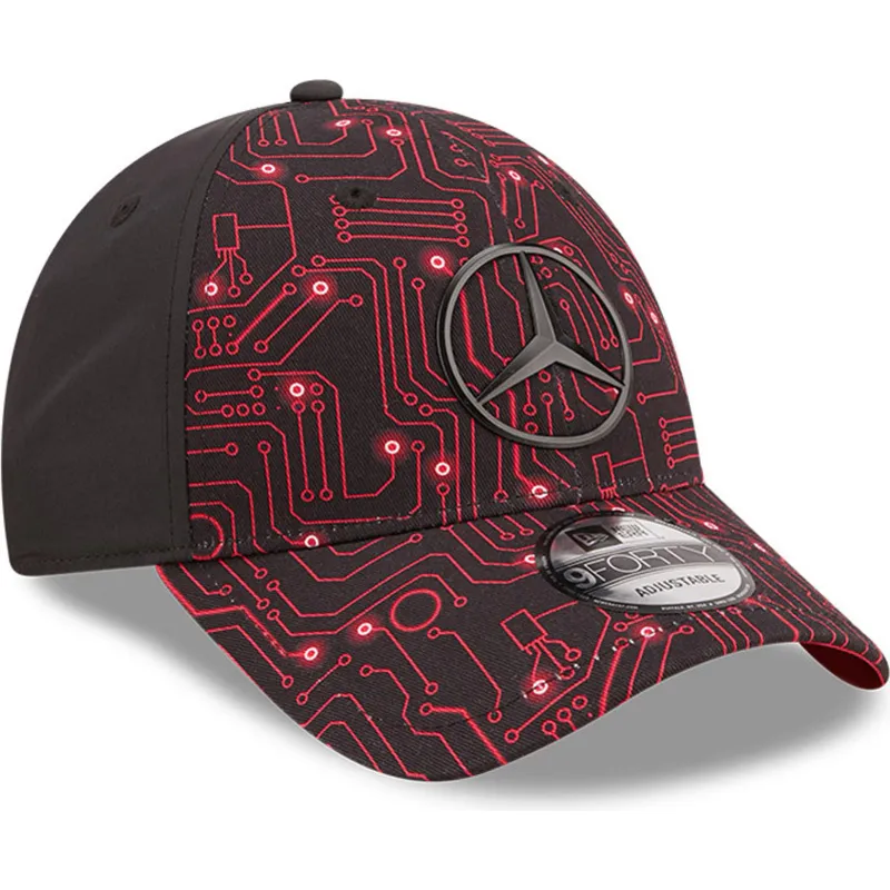 lippikset-kaareva-punainen-saadettava-nauha-9forty-esports-grand-prix-mercedes-formula-1-new-era