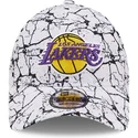 lippikset-kaareva-valkoinen-saadettava-nauha-9forty-marble-los-angeles-lakers-nba-new-era
