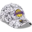 lippikset-kaareva-valkoinen-saadettava-nauha-9forty-marble-los-angeles-lakers-nba-new-era