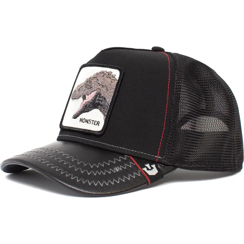 lippikset-kaareva-rekka-musta-snapback-monster-tyrant-king-the-farm-goorin-bros