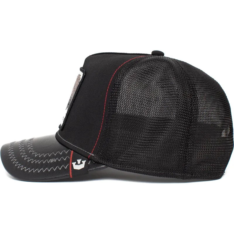 lippikset-kaareva-rekka-musta-snapback-monster-tyrant-king-the-farm-goorin-bros