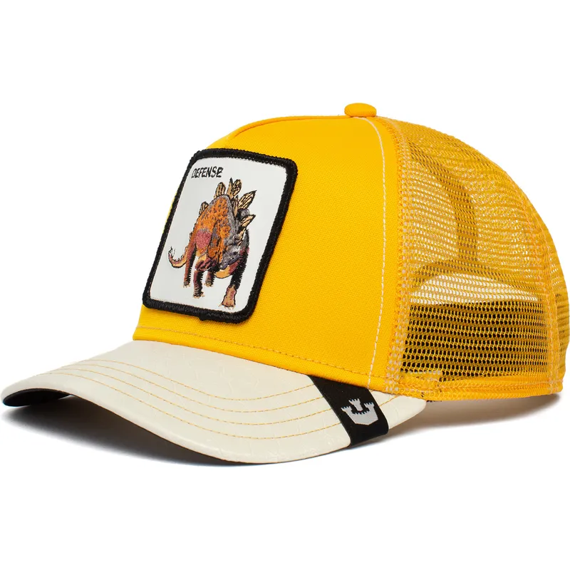 lippikset-kaareva-rekka-keltainen-snapback-defense-roofed-lizard-the-farm-goorin-bros