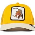 lippikset-kaareva-rekka-keltainen-snapback-defense-roofed-lizard-the-farm-goorin-bros