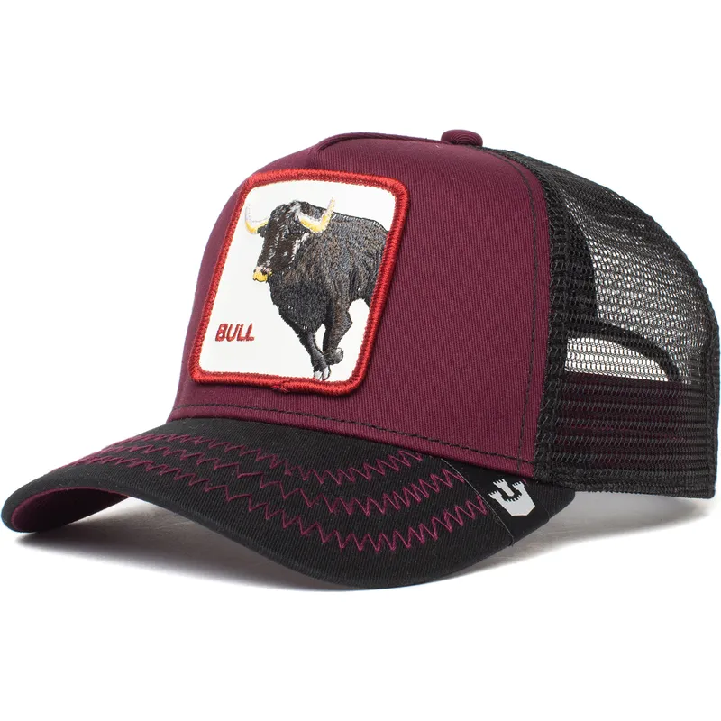 lippikset-kaareva-rekka-punainen-snapback-the-bull-the-farm-goorin-bros