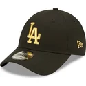 lippikset-kaareva-musta-saadettava-nauha-dorado-9forty-metallic-los-angeles-dodgers-mlb-new-era