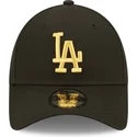 lippikset-kaareva-musta-saadettava-nauha-dorado-9forty-metallic-los-angeles-dodgers-mlb-new-era