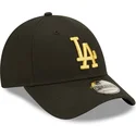 lippikset-kaareva-musta-saadettava-nauha-dorado-9forty-metallic-los-angeles-dodgers-mlb-new-era