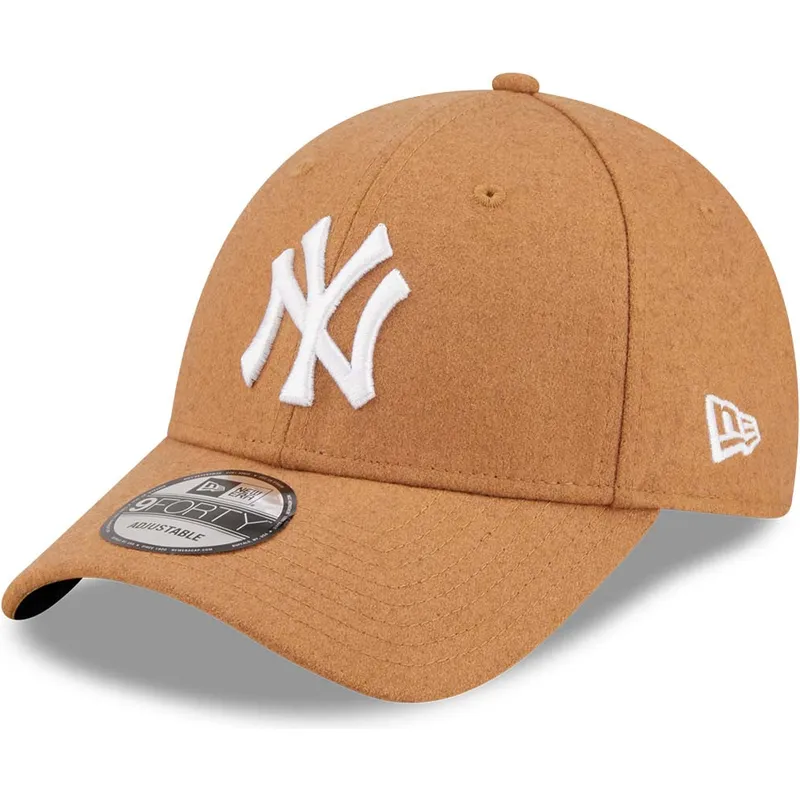 lippikset-kaareva-ruskea-saadettava-nauha-9forty-the-league-melton-wool-new-york-yankees-mlb-new-era