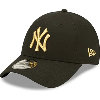 lippikset-kaareva-musta-saadettava-nauha-dorado-9forty-metallic-new-york-yankees-mlb-new-era