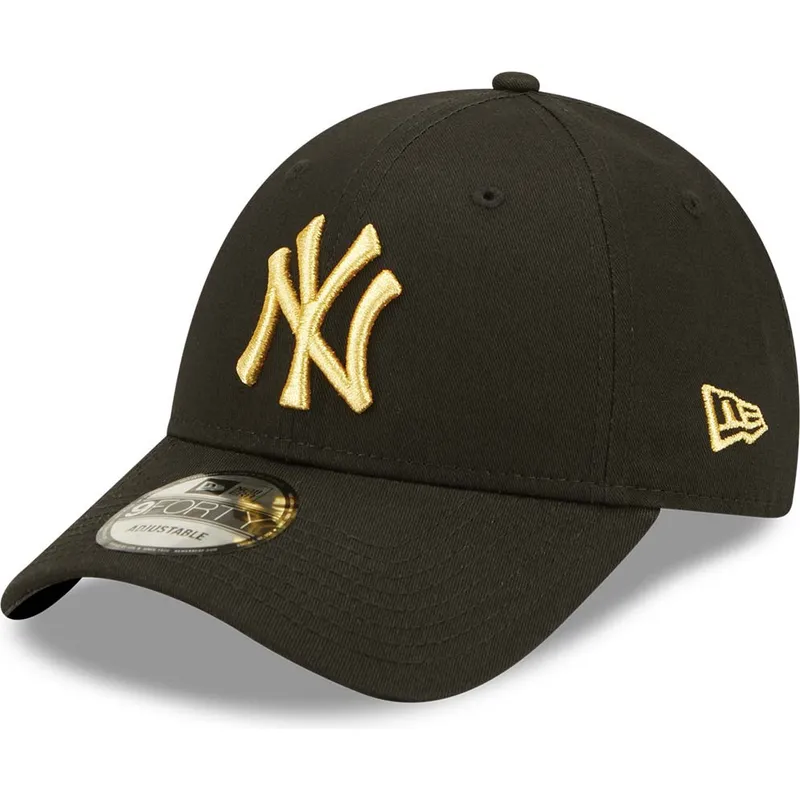 lippikset-kaareva-musta-saadettava-nauha-dorado-9forty-metallic-new-york-yankees-mlb-new-era