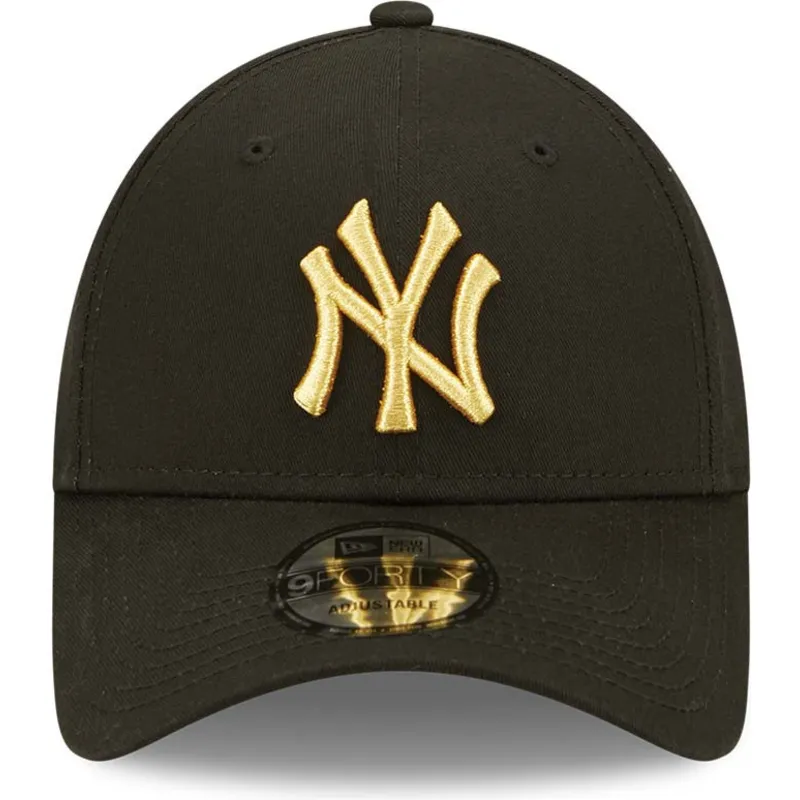 lippikset-kaareva-musta-saadettava-nauha-dorado-9forty-metallic-new-york-yankees-mlb-new-era