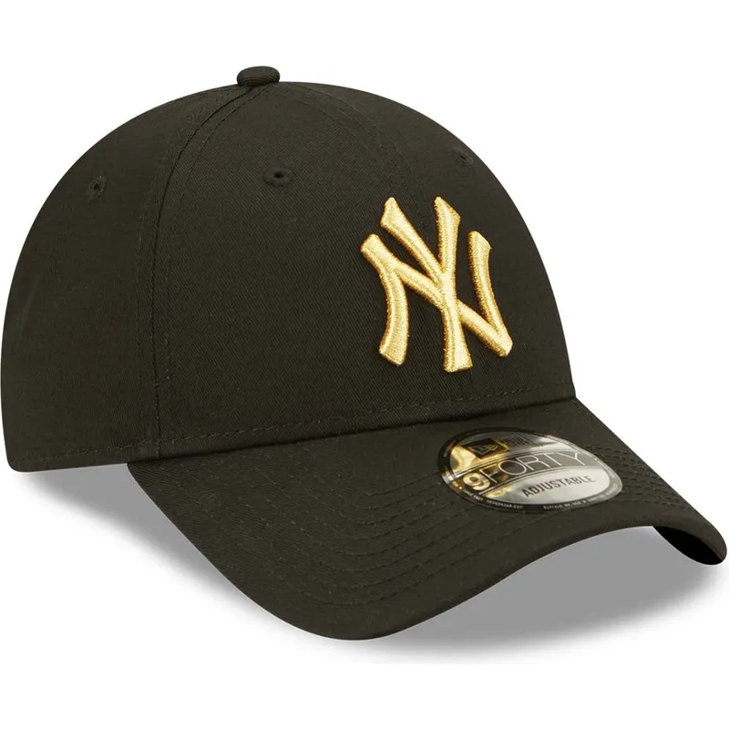 lippikset-kaareva-musta-saadettava-nauha-dorado-9forty-metallic-new-york-yankees-mlb-new-era