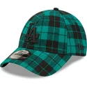 lippikset-kaareva-vihrea-saadettava-nauha-9forty-plaid-los-angeles-dodgers-mlb-new-era