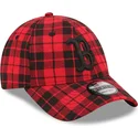 lippikset-kaareva-punainen-saadettava-nauha-9forty-plaid-boston-red-sox-mlb-new-era