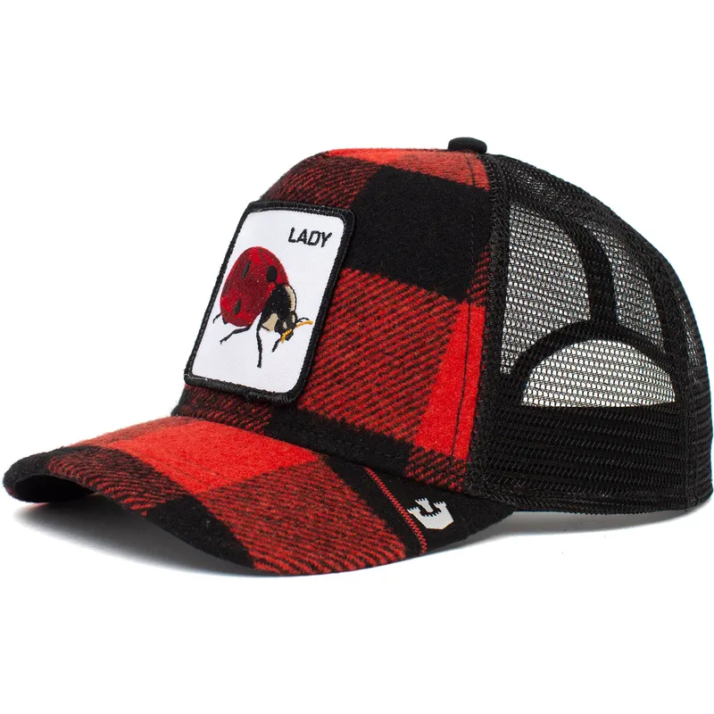 lippikset-kaareva-rekka-punainen-snapback-lady-plaidy-bug-the-farm-goorin-bros