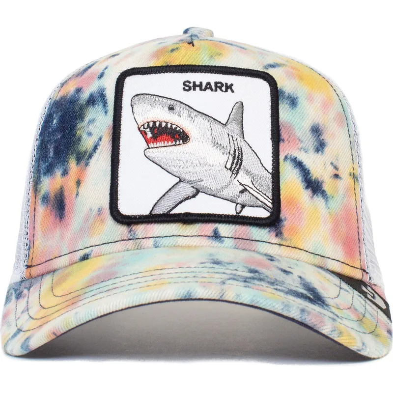 lippikset-kaareva-rekka-valkoinen-snapback-shark-tie-dye-the-farm-goorin-bros lippikset-kaareva-rekka-valkoinen-snapback-shark-tie-dye-the-farm-goorin-bros