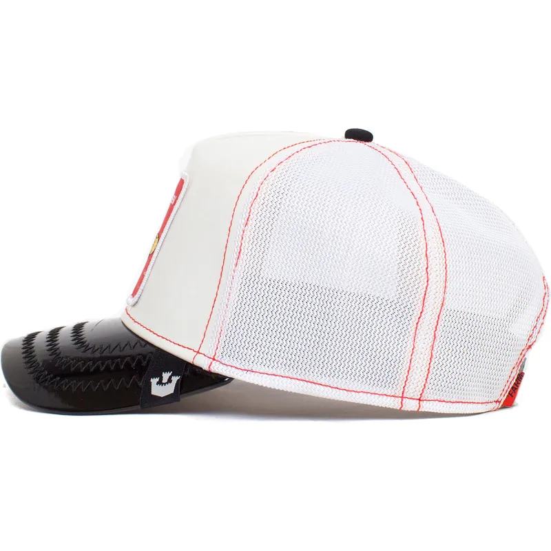 lippikset-kaareva-rekka-valkoinen-snapback-the-red-queen-patent-leather-the-farm-goorin-bros