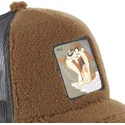 lippikset-kaareva-rekka-ruskea-snapback-tasmanian-piru-looney-tunes-capslab