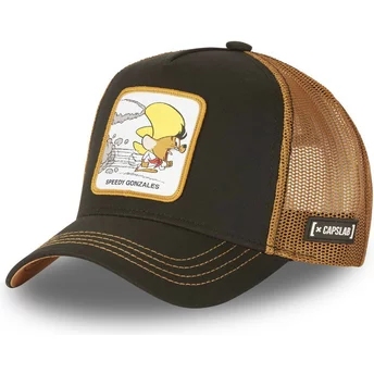 Capslab Speedy Gonzales SPE3 Looney Tunes Black and Brown Trucker Hat