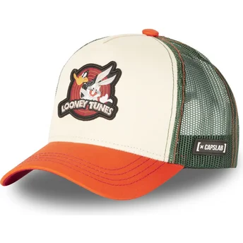 Capslab Bugs Bunny and Daffy Duck LO2 Looney Tunes Beige, Green and Orange Trucker Hat