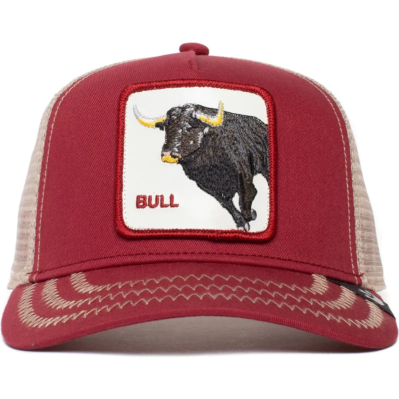 lippikset-kaareva-rekka-punainen-snapback-the-bull-the-farm-goorin-bros