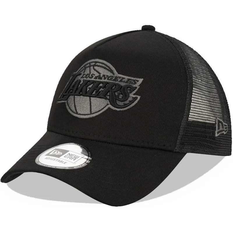 lippikset-kaareva-rekka-musta-snapback-9forty-a-frame-tonal-los-angeles-lakers-nba-new-era