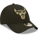 lippikset-kaareva-musta-saadettava-nauha-dorado-9forty-metallic-chicago-bulls-nba-new-era