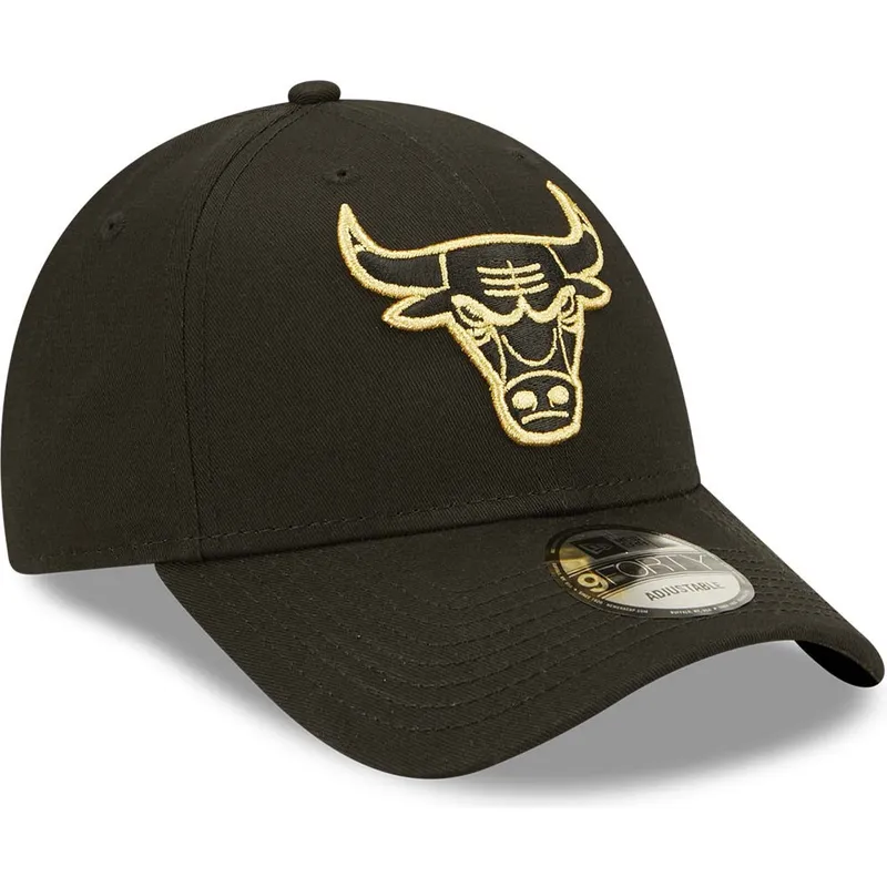 lippikset-kaareva-musta-saadettava-nauha-dorado-9forty-metallic-chicago-bulls-nba-new-era