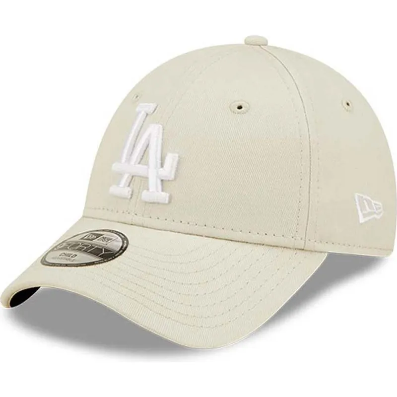 lippikset-kaareva-beige-saadettava-nauha-lapsille-9forty-league-essential-los-angeles-dodgers-mlb-new-era