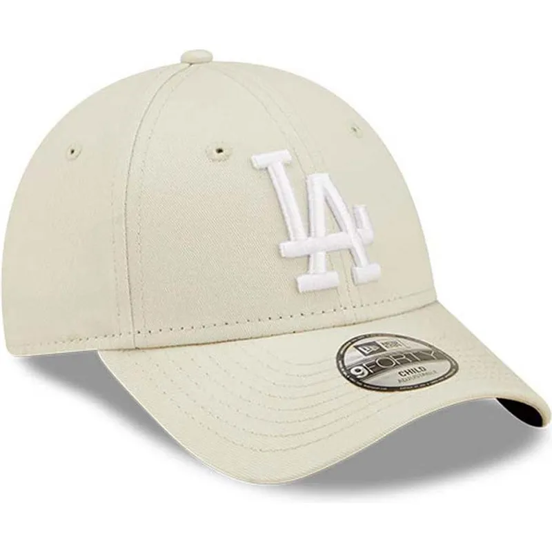 lippikset-kaareva-beige-saadettava-nauha-lapsille-9forty-league-essential-los-angeles-dodgers-mlb-new-era