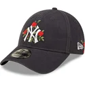 lippikset-kaareva-laivastonsininen-saadettava-nauha-9forty-flower-new-york-yankees-mlb-new-era