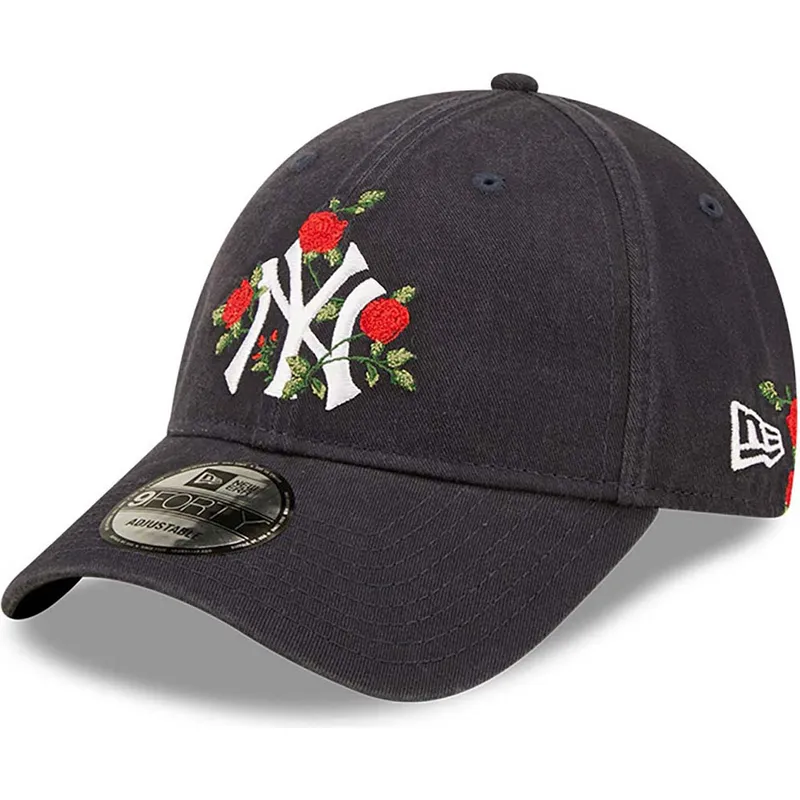 lippikset-kaareva-laivastonsininen-saadettava-nauha-9forty-flower-new-york-yankees-mlb-new-era