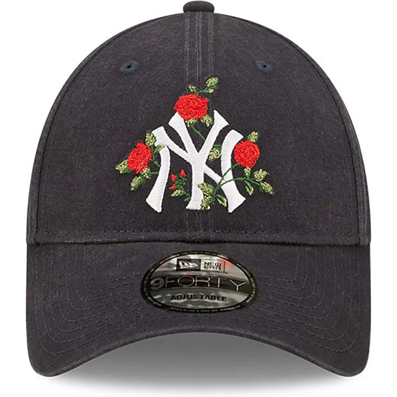 lippikset-kaareva-laivastonsininen-saadettava-nauha-9forty-flower-new-york-yankees-mlb-new-era
