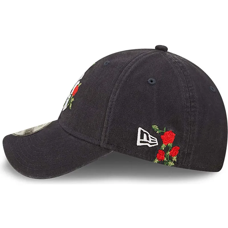 lippikset-kaareva-laivastonsininen-saadettava-nauha-9forty-flower-new-york-yankees-mlb-new-era
