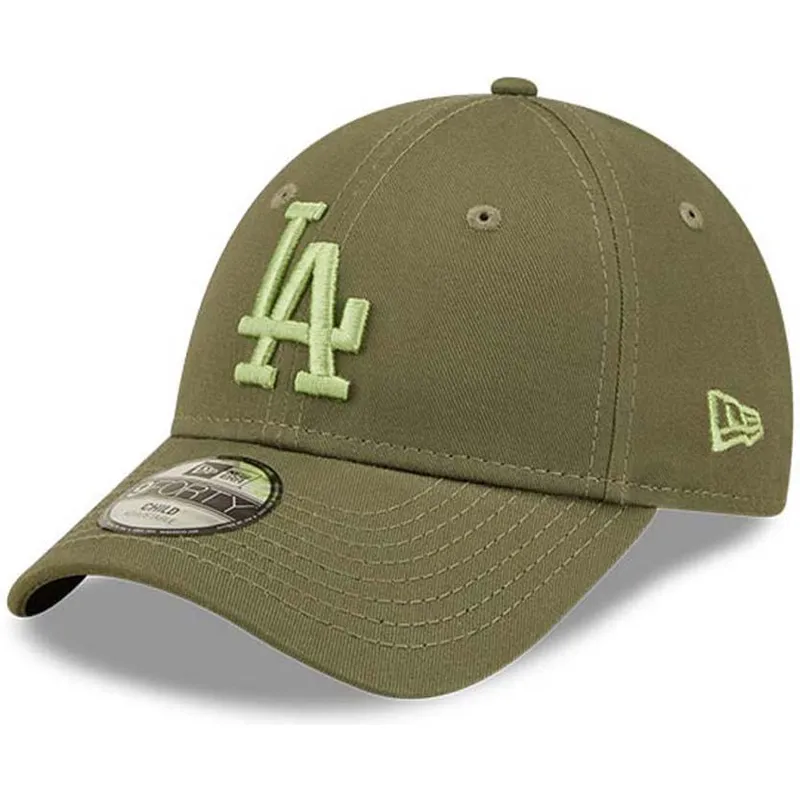 lippikset-kaareva-vihrea-saadettava-nauha-lapsille-9forty-league-essential-los-angeles-dodgers-mlb-new-era