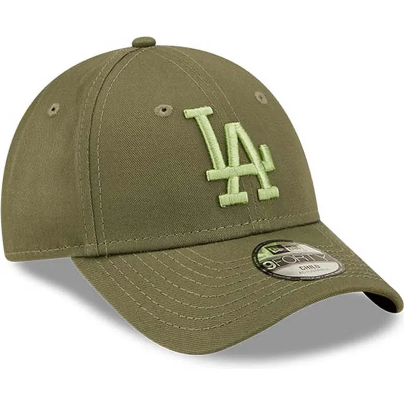 lippikset-kaareva-vihrea-saadettava-nauha-lapsille-9forty-league-essential-los-angeles-dodgers-mlb-new-era