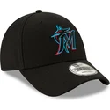 lippikset-kaareva-musta-saadettava-nauha-9forty-the-league-miami-marlins-mlb-new-era