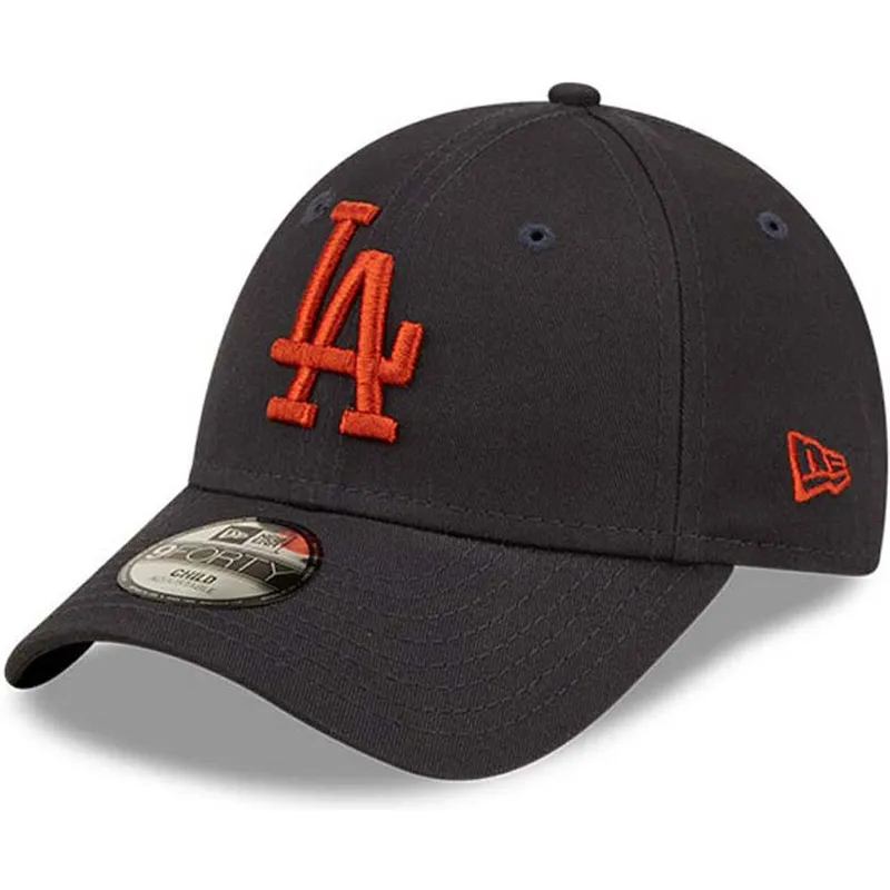 cap-kaareva-navy-blue-adjustable-strap-lapsille-marron-9forty-league-essential-los-angeles-dodgers-mlb-new-era