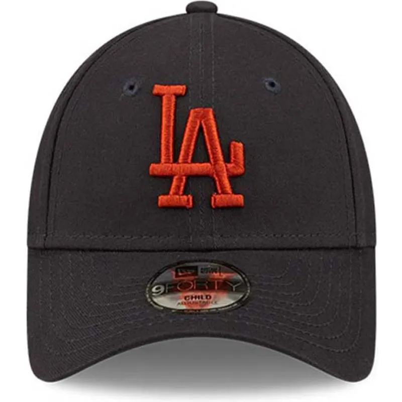 cap-kaareva-navy-blue-adjustable-strap-lapsille-marron-9forty-league-essential-los-angeles-dodgers-mlb-new-era