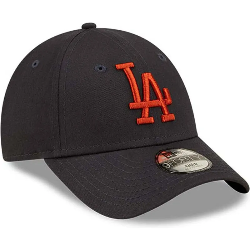 cap-kaareva-navy-blue-adjustable-strap-lapsille-marron-9forty-league-essential-los-angeles-dodgers-mlb-new-era