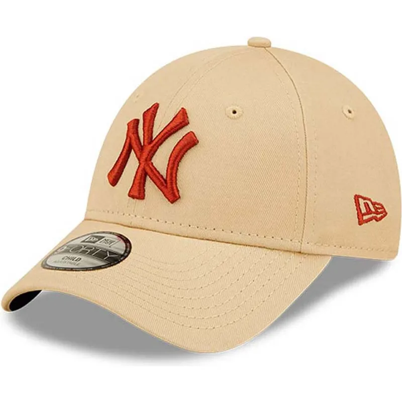 lippikset-kaareva-beige-saadettava-nauha-lapsille-9forty-league-essential-new-york-yankees-mlb-new-era